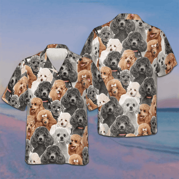 Poodles In Different Colors Hawaiian Shirt Men's Beach Button Up Gifts For Dog Owners – Moonbestprint