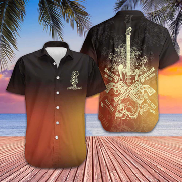 Live Rock And Roll Music Guitar Hawaiian Shirt Button Up Summer Shirts For Men – Moonbestprint