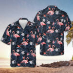 Flamingo Palm Leaves Hawaiian Shirt Tropical Button Up Shirt Gifts For Boyfriend – Moonbestprint