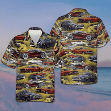 Retro Cars Hawaiian Shirt Men's Summer Button Down Shirts Gifts For Car Lovers – Moonbestprint