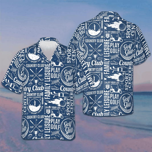 Retro Styled Typography Golf Seamless Pattern Hawaiian Shirt Best Summer Shirts For Guys – Moonbestprint