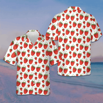 Strawberries Hawaiian Shirt Button Up Summer Shirts For Men Gifts For Strawberry Lovers – Moonbestprint