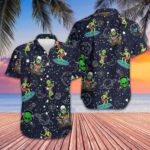 Aliens Night Sky Hawaiian Shirt Summer Beach Shirts Gifts For Sibling – Moonbestprint