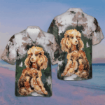 Poodle And Landscape Waterbrush Art Hawaiian Shirt Summer Short Sleeve Shirts Dog Owners Gifts – Moonbestprint