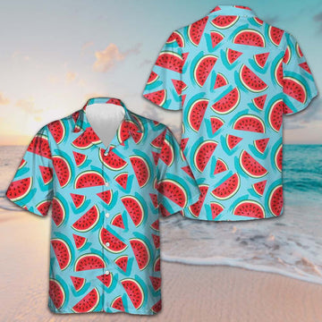 Juicy Watermelon Seamless Pattern Hawaiian Shirt Tropical Button Up Shirt Gifts For Male – Moonbestprint