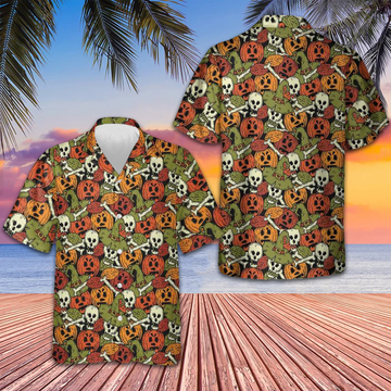 Halloween Is Coming Hawaiian Shirt Funny Pumpkin Skull Shirt Gifts For Halloween – Moonbestprint