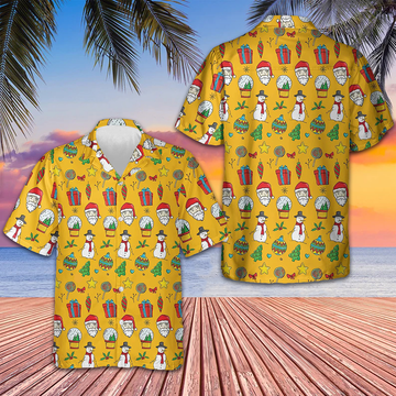 I Love Christmas Hawaiian Shirt Merry Christmas Yellow Button Up Shirt Gifts For Him – Moonbestprint