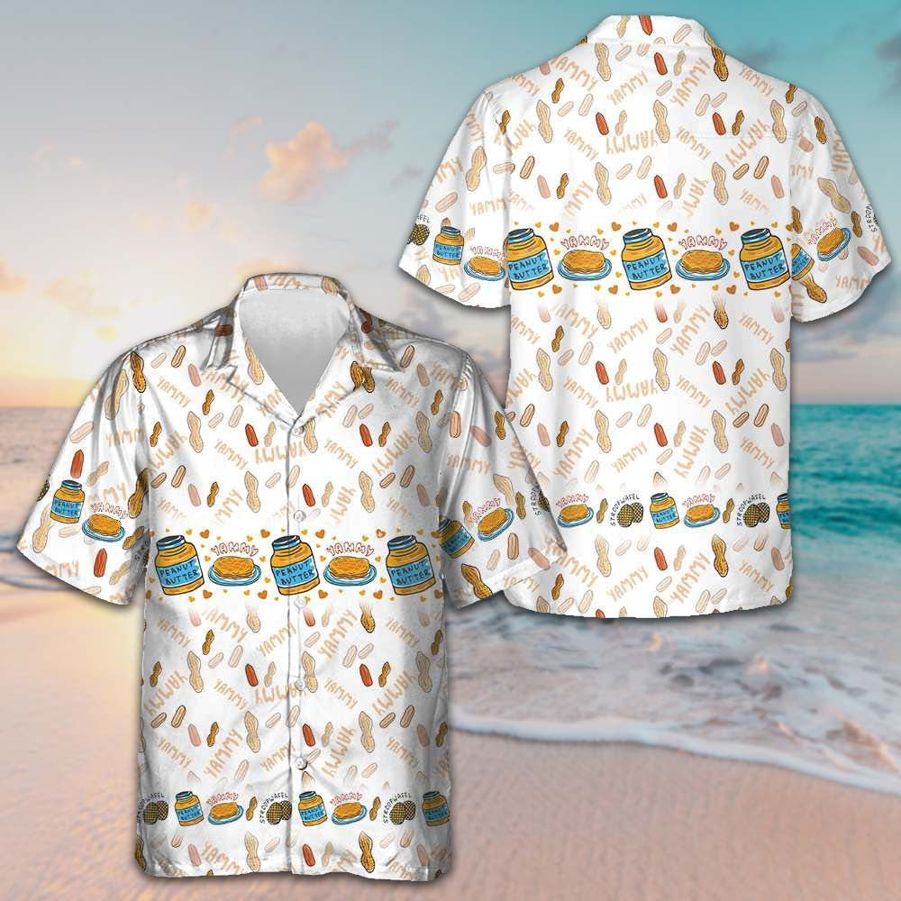 Yammy Peanut Butter Hawaiian Shirt Summer Button Up Gift For Peanut Butter Lovers – Moonbestprint