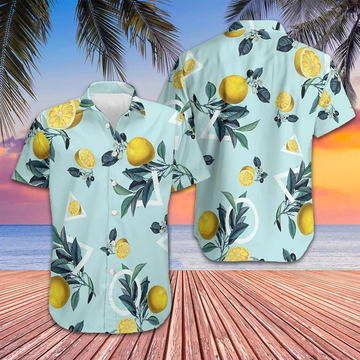 Tropical Lemon Pattern Hawaiian Shirt Men's Vacation Button Up Shirts Gifts For Summer – Moonbestprint