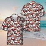 Santa Reindeer And Snowman Hawaiian Shirt Cute Xmas Shirt Gifts For Best Friends – Moonbestprint