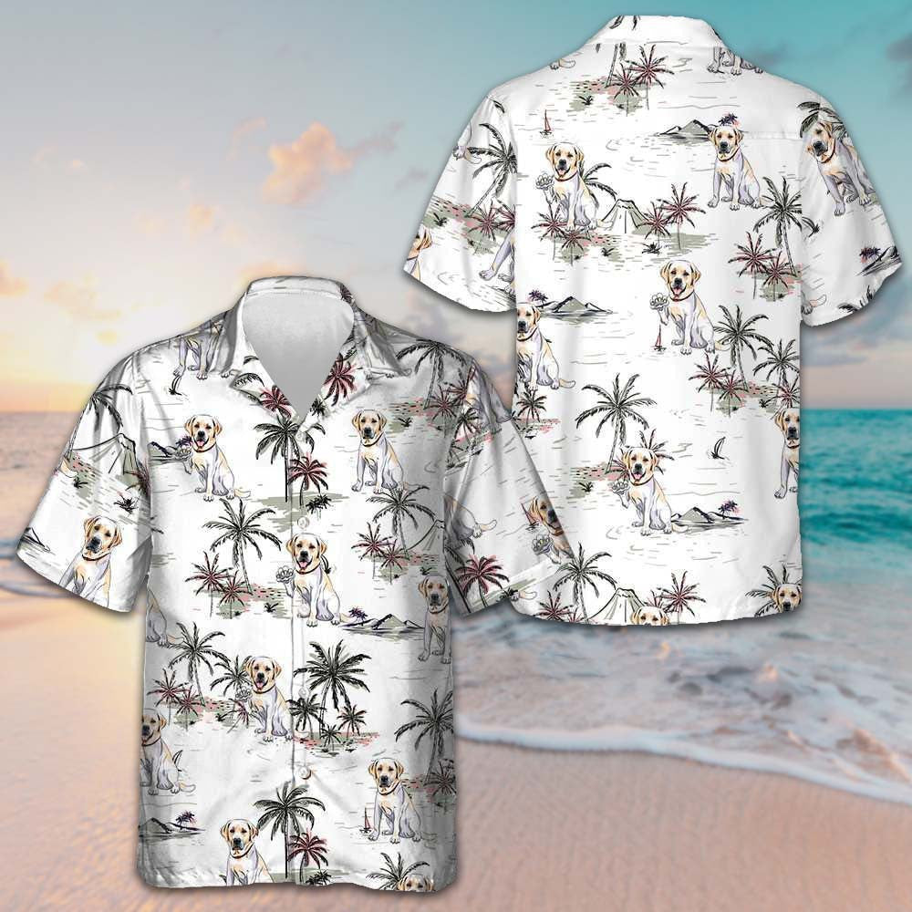 Labrador Retriever Tropical Pattern Hawaiian Shirt Men's Vacation Button Up Dog Lovers Gifts – Moonbestprint