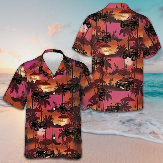 Jeep Tropical Sunset Pattern Hawaiian Shirt Cool Summer Shirts For Guys – Moonbestprint