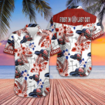 American Flag Firefighter Helmet Pattern Hawaiian Shirt First In Last Out Firefighter Shirt Men – Moonbestprint