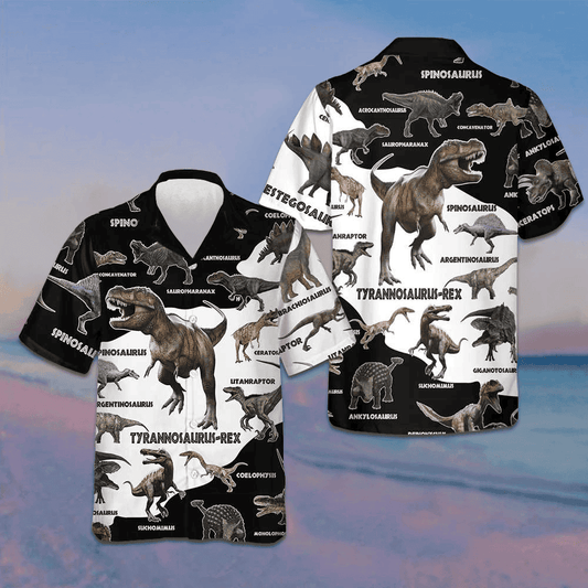 Dinosaur Hawaiian Shirt Men's Button Down Shirts For Summer Gifts For Animal Lovers – Moonbestprint
