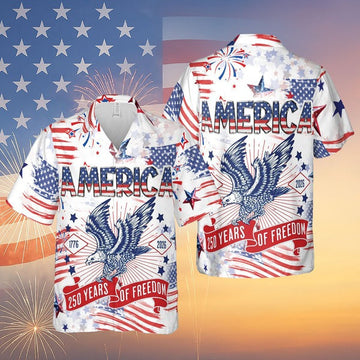 Eagle America 250 Years Of Freedom Hawaiian Shirt 1776 2026 Independence Day Shirt Gifts – Moonbestprint