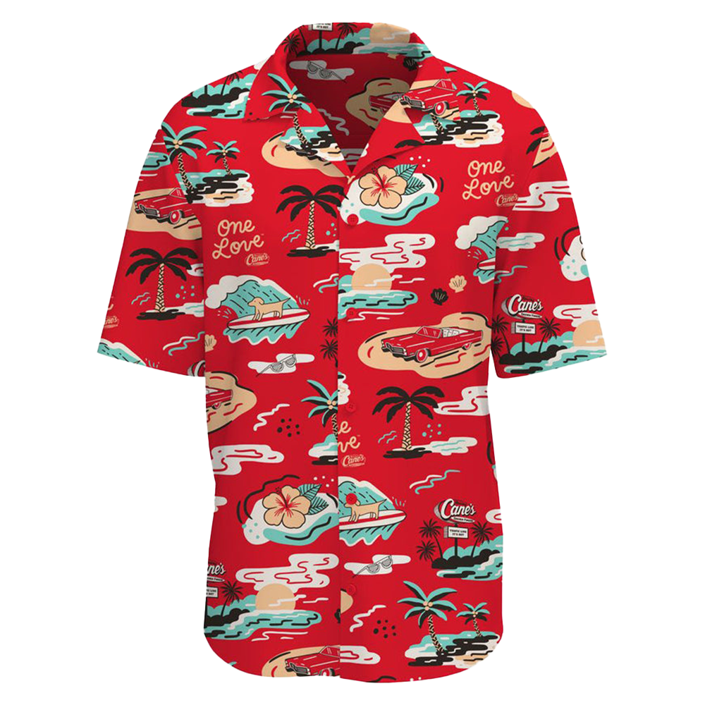 Canes Merch Raising Cane's Hawaiian Shirt Aloha Button Down Shirt Best Father's Day Gifts – Moonbestprint