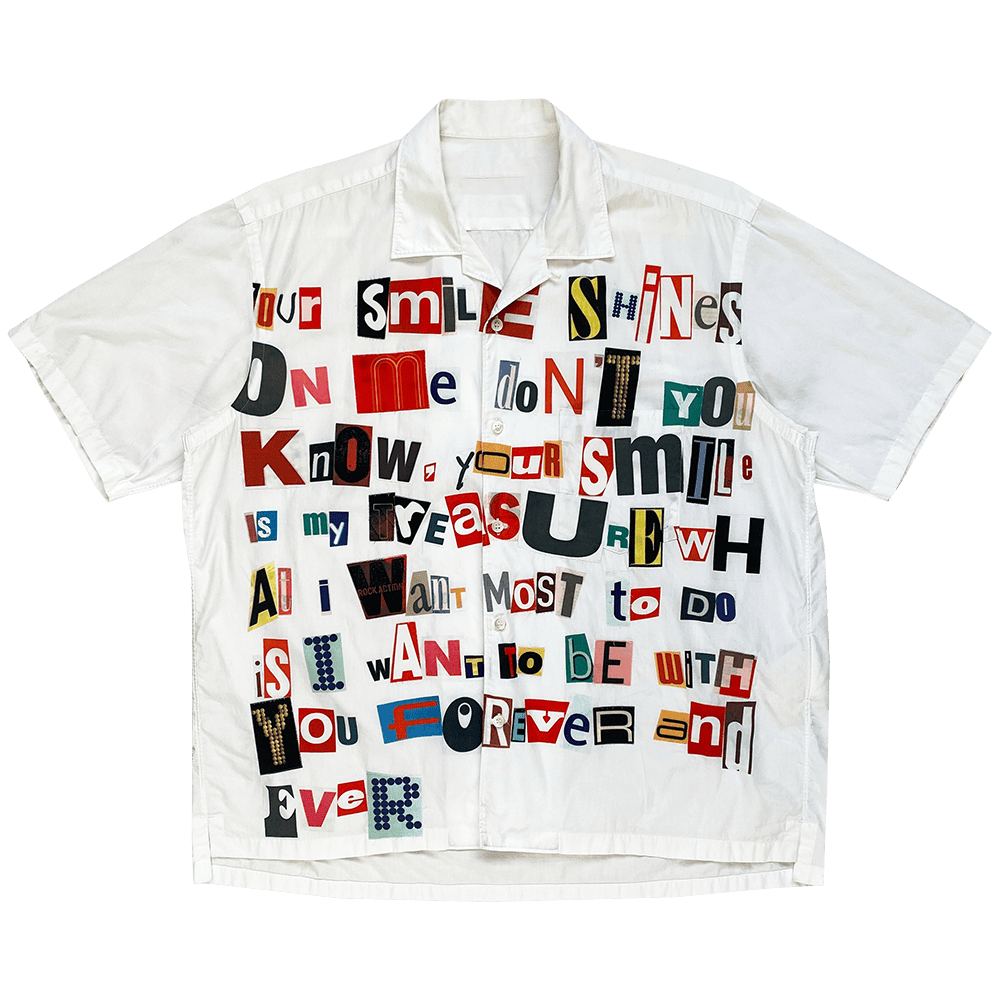 Junya Watanabe Poem Hawaiian Shirt Junya Watanabe Ransom Note Poem Shirt Gifts For Fans – Moonbestprint