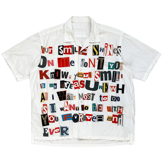 Junya Watanabe Poem Hawaiian Shirt Junya Watanabe Ransom Note Poem Shirt Gifts For Fans – Moonbestprint
