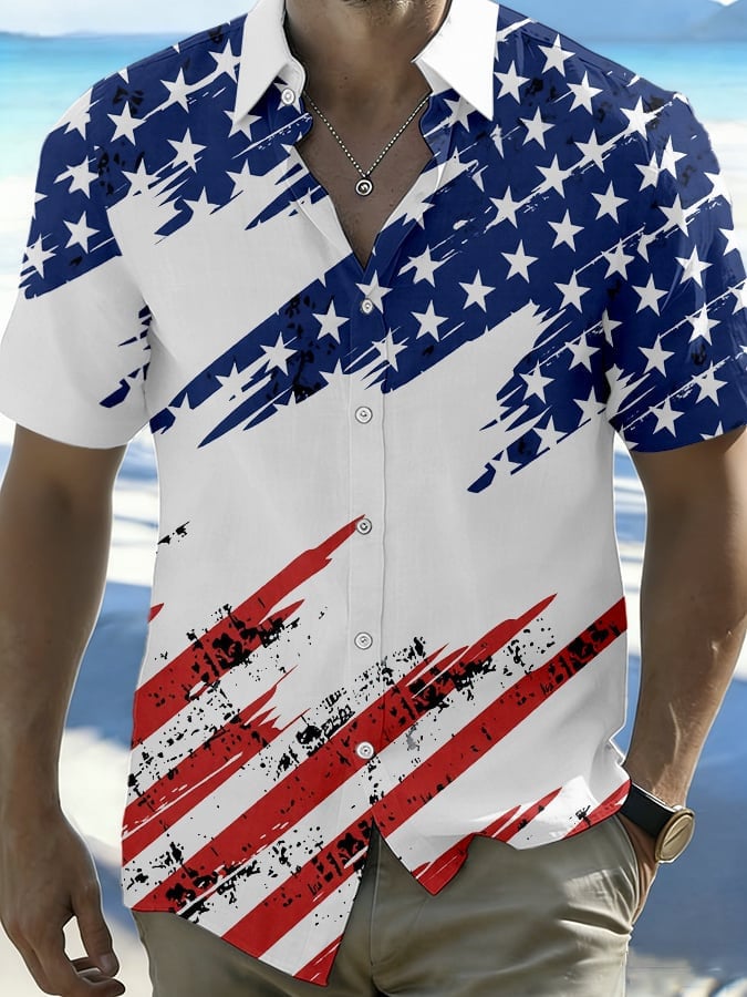 USA 250th Anniversary Button Up Shirt American Flag Independence Day Apparel Gifts For Men – Moonbestprint