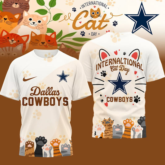 Dallas Cowboys | Premium NFL International Cat Day 3D Shirt Moonbestprint
