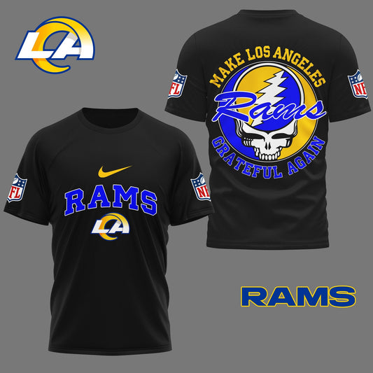 Los Angeles Rams | Premium NFL Grateful Game Day 3D Shirt Black Moonbestprint