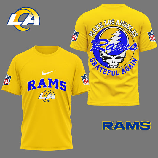 Los Angeles Rams | Premium NFL Grateful Game Day 3D Shirt Yellow Moonbestprint