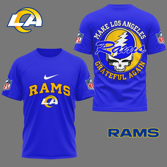 Los Angeles Rams | Premium NFL Grateful Game Day 3D Shirt Blue Moonbestprint