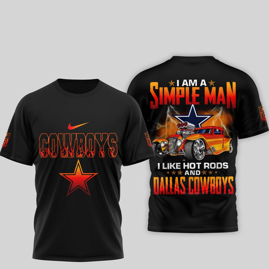 Dallas Cowboys | Premium NFL Hot Rods 3D Shirt  Moonbestprint