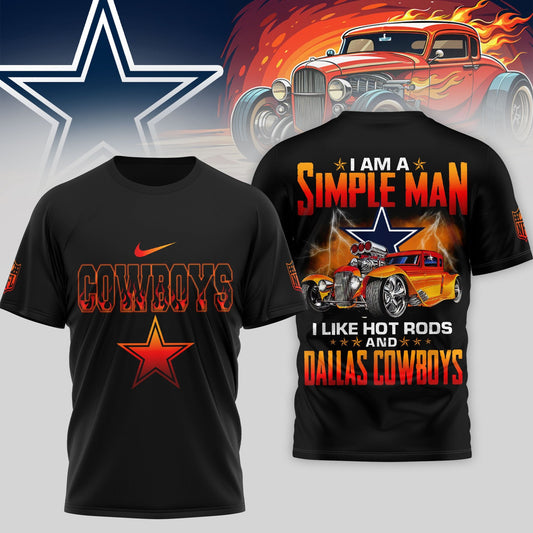 Dallas Cowboys | Premium NFL Hot Rods 3D Shirt  Moonbestprint