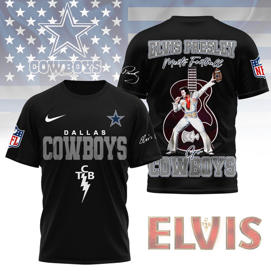 Dallas Cowboys | Premium NFL Elvis Presley Fan 3D Shirt NY Moonbestprint