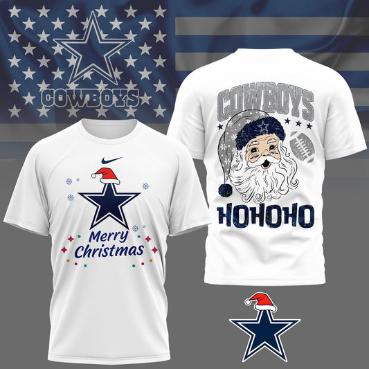 Dallas Cowboys | Premium NFL Merry Christmas Santa Claus 3D Shirt NP Moonbestprint