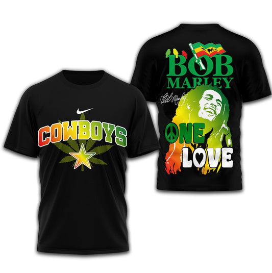 Dallas Cowboys | Premium NFL Bob Marley One Love 3D Shirt  Moonbestprint
