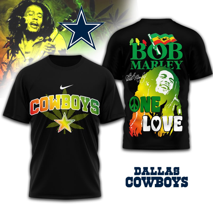 Dallas Cowboys | Premium NFL Bob Marley One Love 3D Shirt  Moonbestprint