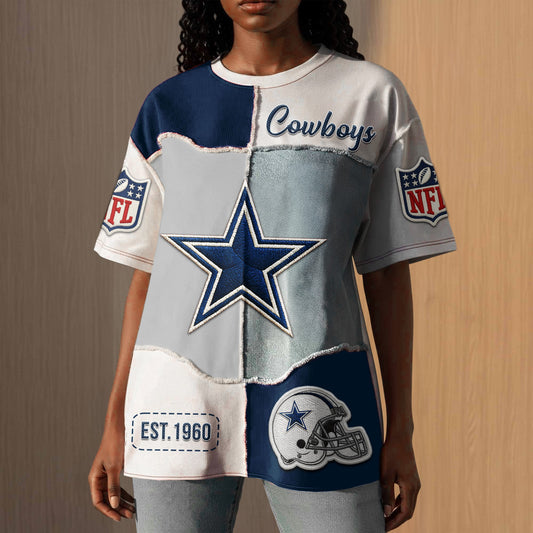 Dallas Cowboys | Premium NFL Patchwork Vintage T-Shirt  Moonbestprint