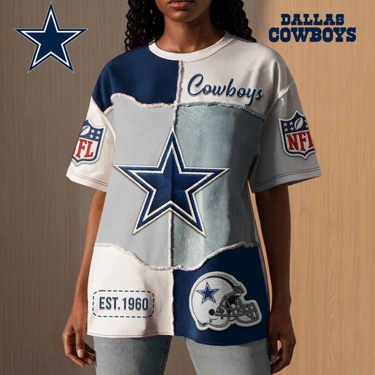 Dallas Cowboys | Premium NFL Patchwork Vintage T-Shirt  Moonbestprint