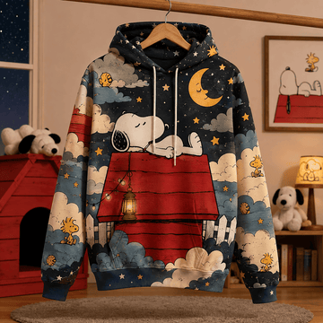 Snoopy Moonlit Doghouse 3D AOP Hoodie