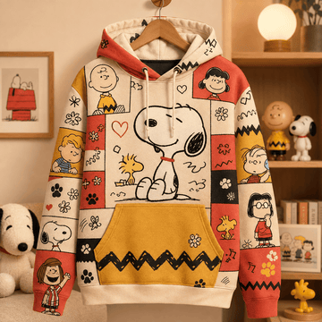 Snoopy & Friends Cozy Patchwork 3D AOP Hoodie
