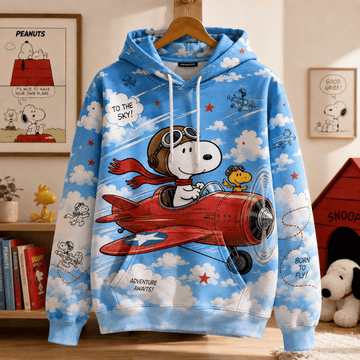Snoopy Born To Fly 3D AOP Hoodie
