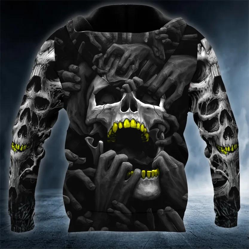 Ghost Hands Corpses Skull 3D All Over Print Hoodie -Moonbestprint
