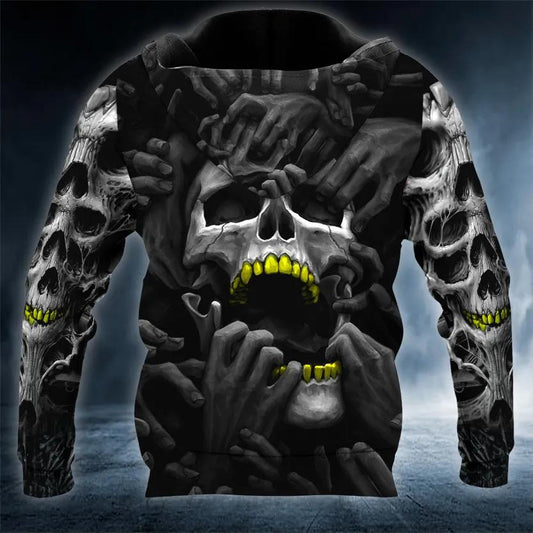 Ghost Hands Corpses Skull 3D All Over Print Hoodie -Moonbestprint