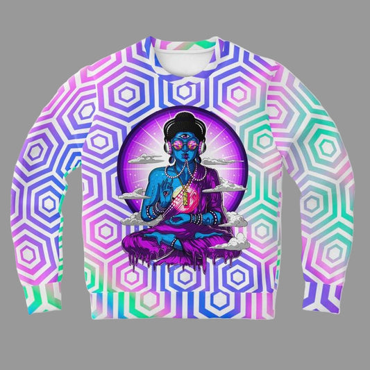God Of Festival Holographic Psychedelic 3d Ugly Christmas Sweater ? Usalast