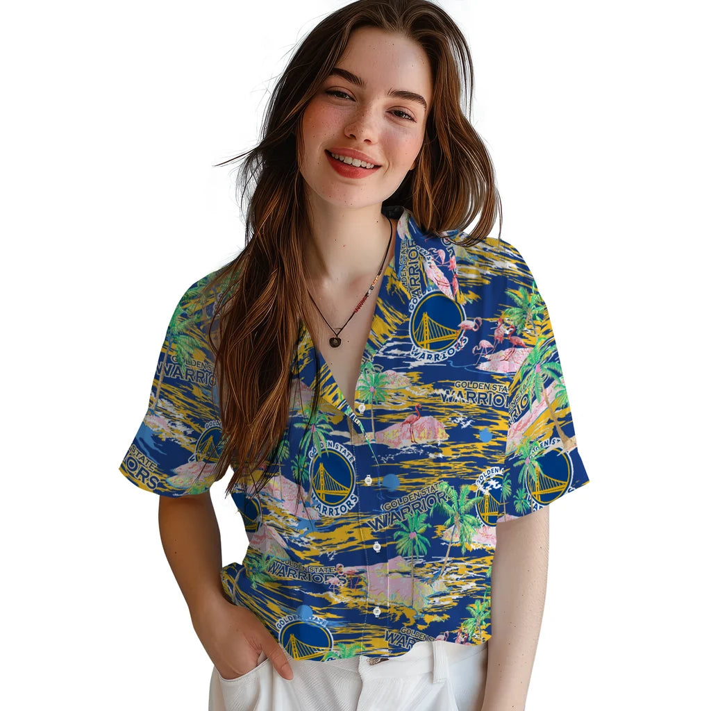 Golden State Warriors Flamingo Retreat 2026 Hawaiian Shirt – Moonbestprint
