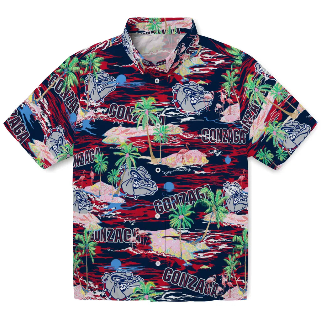 Gonzaga Bulldogs Flamingo Retreat 2026 Hawaiian Shirt – Moonbestprint