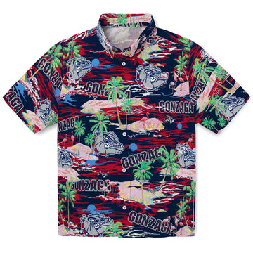 Gonzaga Bulldogs Flamingo Retreat 2026 Hawaiian Shirt – Moonbestprint