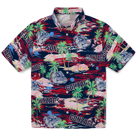 Gonzaga Bulldogs Flamingo Retreat 2026 Hawaiian Shirt – Moonbestprint
