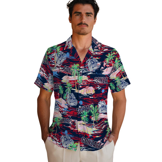 Gonzaga Bulldogs Flamingo Retreat 2026 Hawaiian Shirt – Moonbestprint