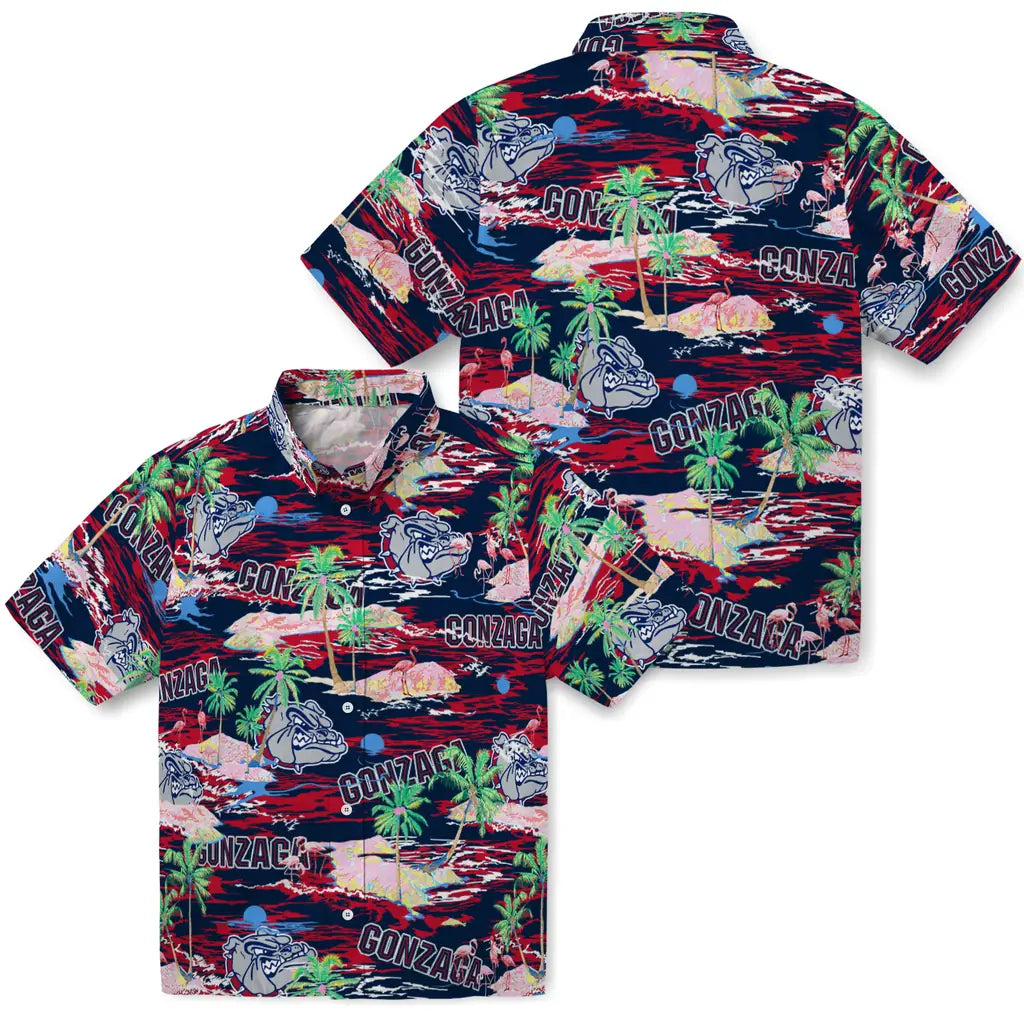 Gonzaga Bulldogs Flamingo Retreat 2026 Hawaiian Shirt – Moonbestprint
