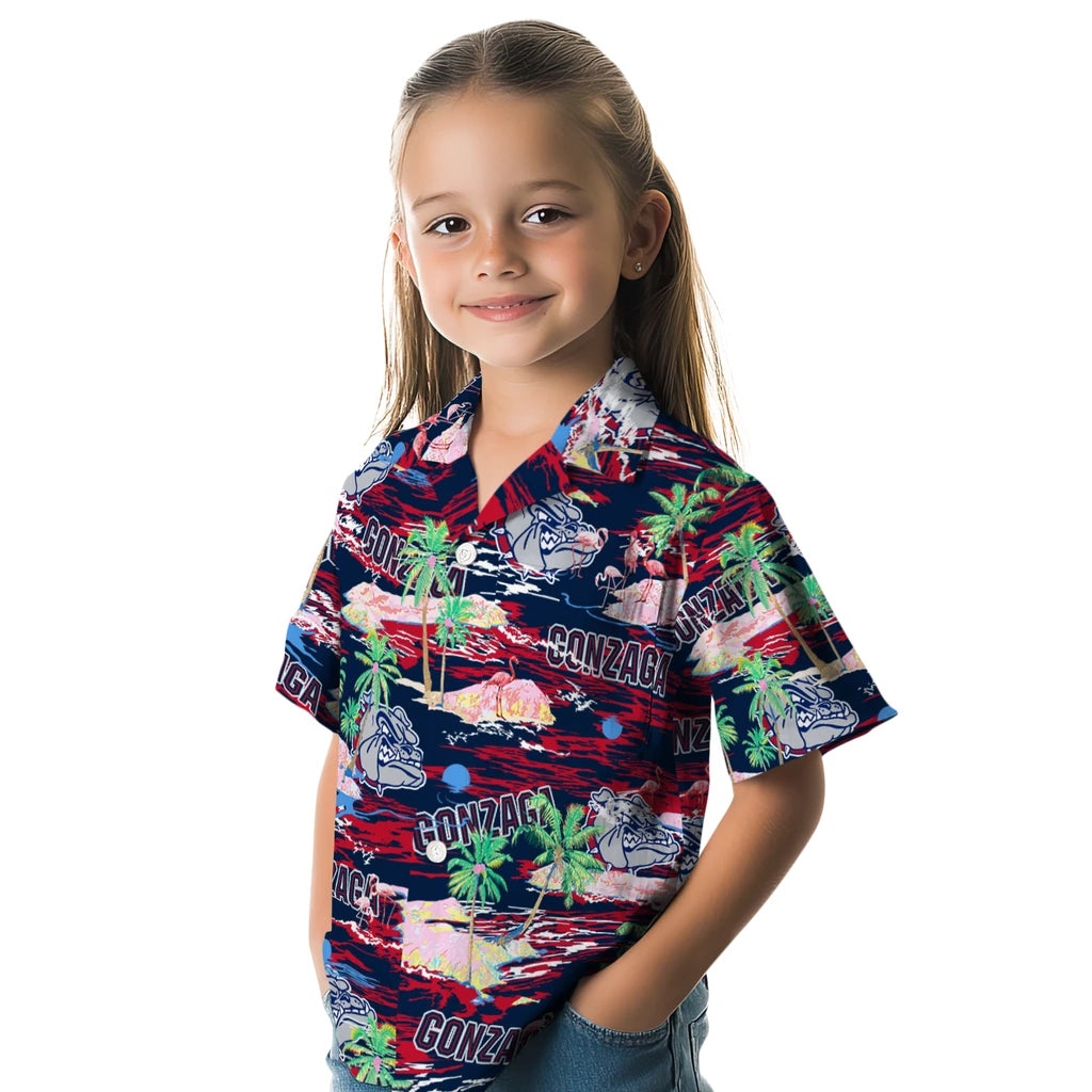 Gonzaga Bulldogs Flamingo Retreat 2026 Hawaiian Shirt – Moonbestprint
