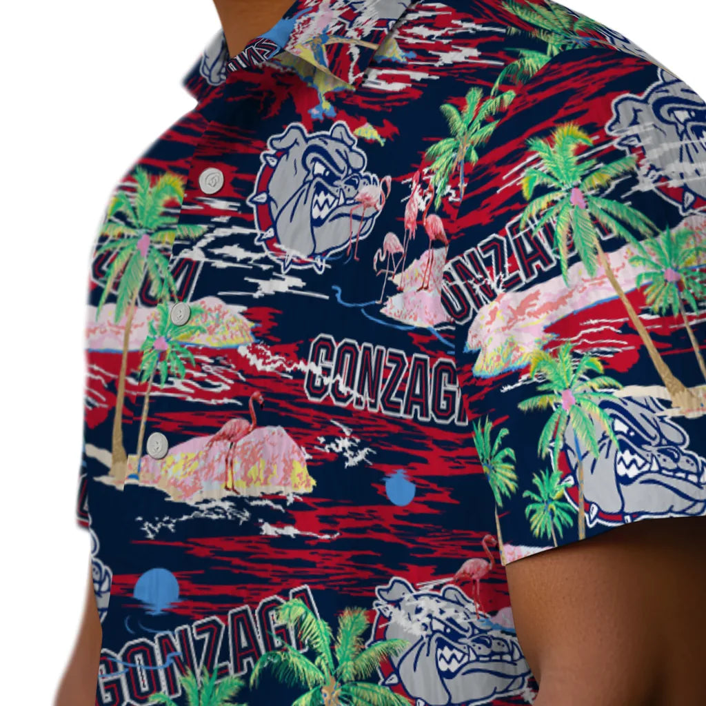 Gonzaga Bulldogs Flamingo Retreat 2026 Hawaiian Shirt – Moonbestprint