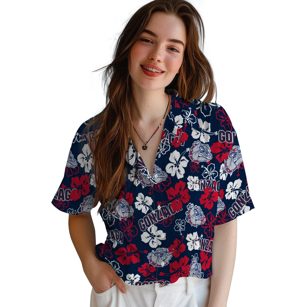 Gonzaga Bulldogs Hibiscus Bloom Hawaiian Shirt – Moonbestprint